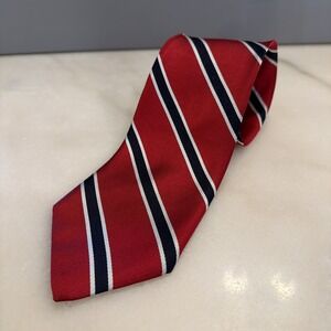 BROOKS BROTHER'S MAKERS Men's All Silk Classic Necktie Designer STRIPE Red/Blue